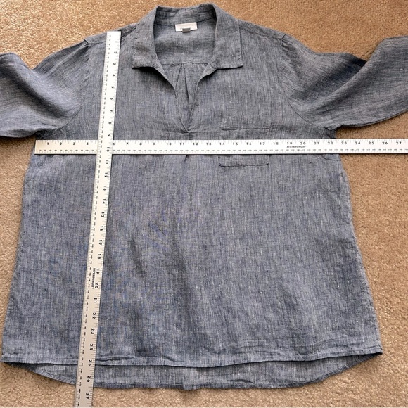 J. Jill Love Linen Long Sleeve Chambray Tunic Top - Picture 5 of 9